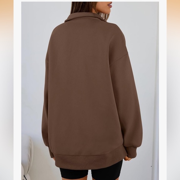 Trendy Queen Oversized Half ZipSweatshirt - Picture 2 of 10